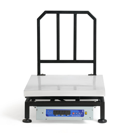 Digital Electronic Weighing Scale Weight Machine for Shop, Commercial and Industrial use Capacity 120 kg Accuracy 10 g ( Ss Platform) Chargeable with Front Back Double Display, (400*400) mm